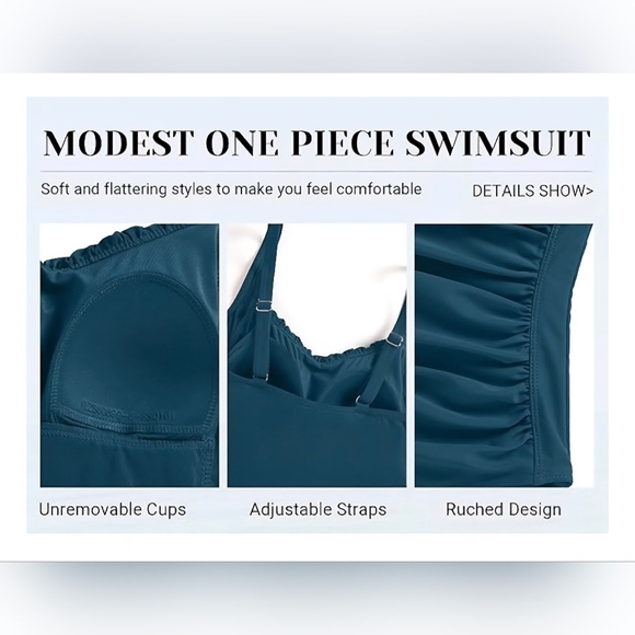 Aqua Eve One Piece Bathing Suit #990 - Picture 8 of 10